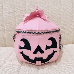 NEW‎ Mad Engine Halloween Pink Pumpkin Jack O Lantern Bucket Crossbody Bag